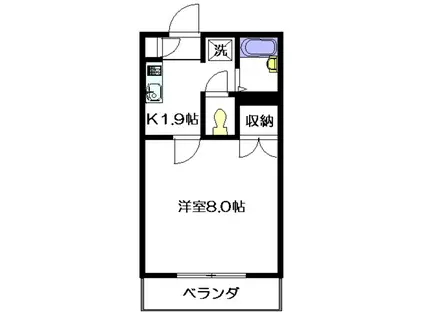 クレール(1K/1階)の間取り写真