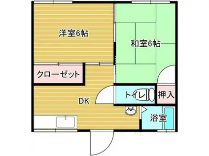 コーポ富田(2DK/2階)の間取り写真