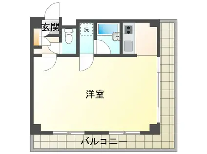 KIIビル(1K/3階)の間取り写真