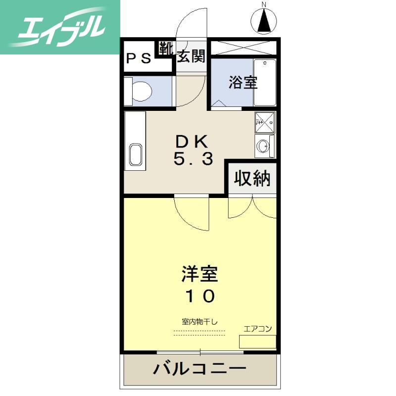 サニーコスモII(1DK/1階)の間取り写真