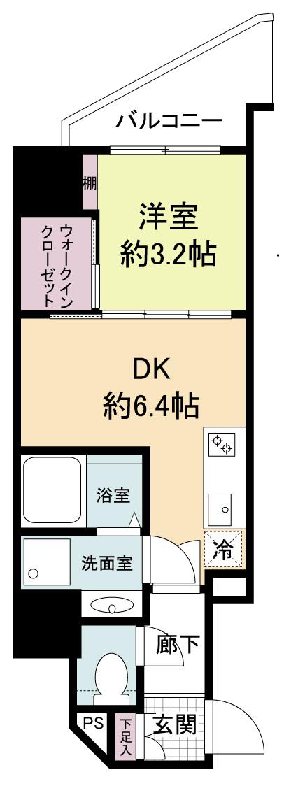 セレニテ難波ミラク参番館(1DK/12階)の間取り写真