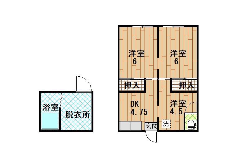ビフレスト三笠(2SDK/2階)の間取り写真