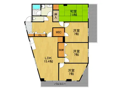リバーセンタービル(4LDK/5階)の間取り写真