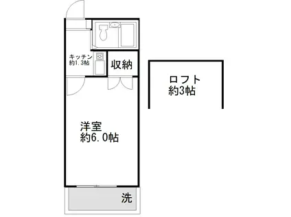 メイゾン二俣川(1K/2階)の間取り写真