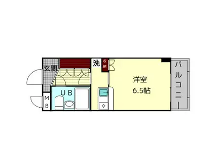 みつがらす(1K/2階)の間取り写真