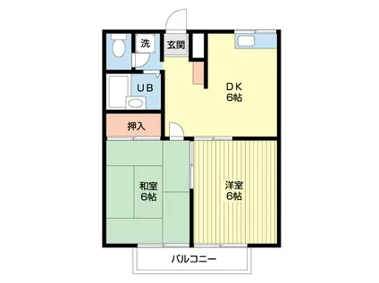 アミティ21(2DK/2階)の間取り写真