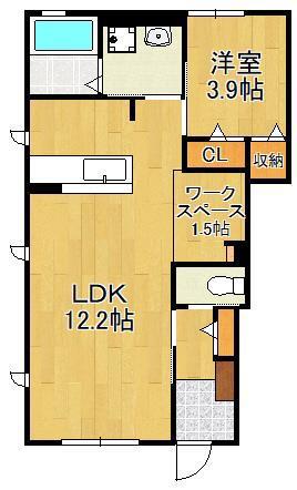 アリエッタ赤坂(1SLDK/1階)の間取り写真