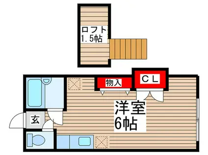 ラインヴィラ大巌寺B(ワンルーム/2階)の間取り写真