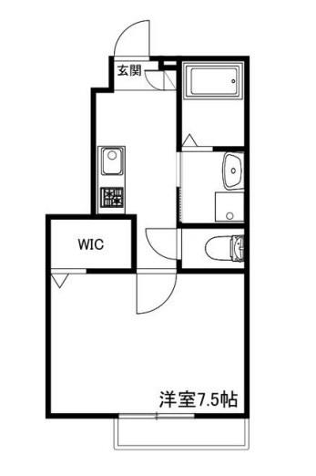 MERIDIES(1K/1階)の間取り写真
