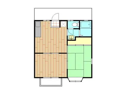 シティーランド(2DK/2階)の間取り写真