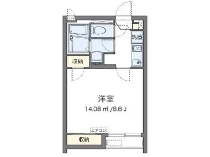 レーヴかえで(1K/1階)の間取り写真