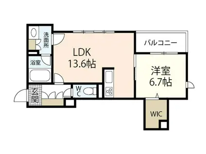 グリーンアーク雪風(1LDK/2階)の間取り写真