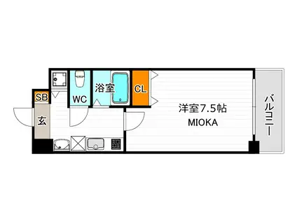 ジュネスコート(1K/5階)の間取り写真