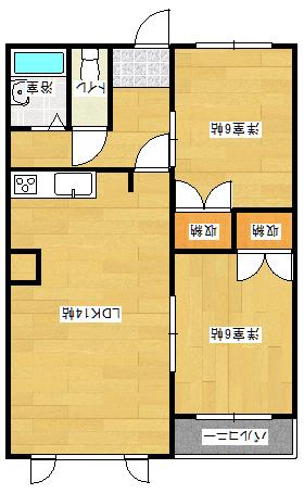 ガーベラマンション音更(2LDK/3階)の間取り写真