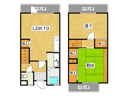 メゾンセレステ21(2LDK/1階)の間取り写真