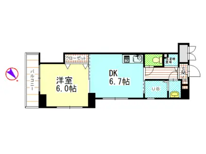 レジデンス馬事公苑(1DK/3階)の間取り写真