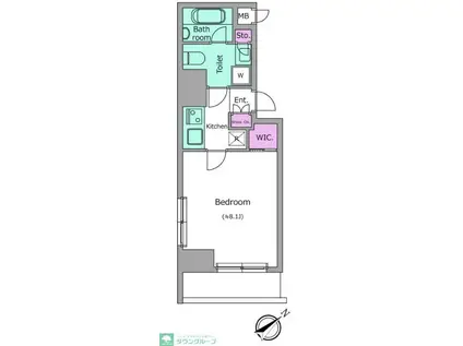ALTERNA銀座 (1K/8階)の間取り写真