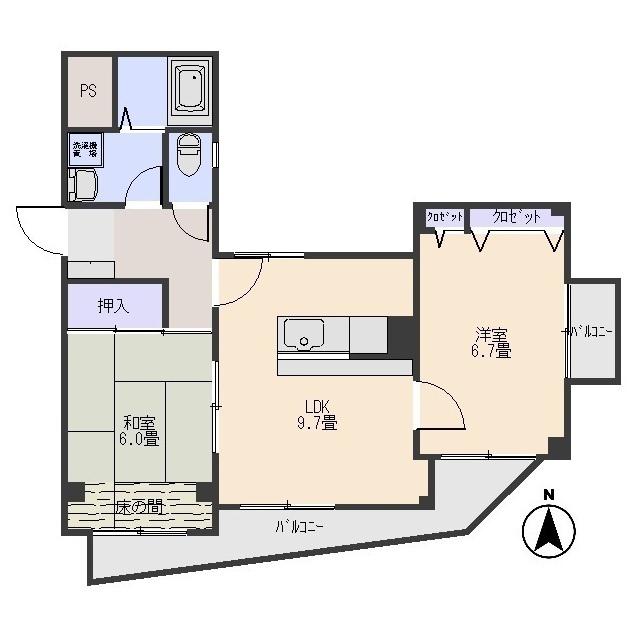 CASAフェリス(2LDK/1階)の間取り写真