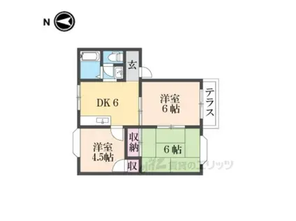 ドミールエビス(3DK/1階)の間取り写真