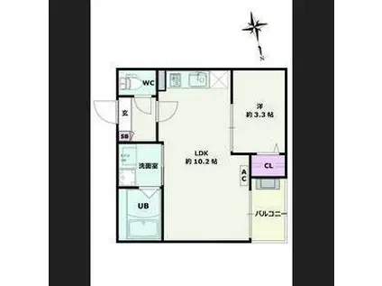 JACK FUNAMACHI II(1LDK/2階)の間取り写真