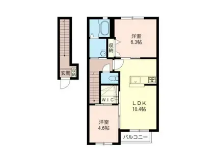 ラークメゾンII(2LDK/2階)の間取り写真