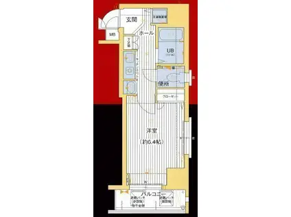 プレサンス神戸裁判所前(1K/5階)の間取り写真