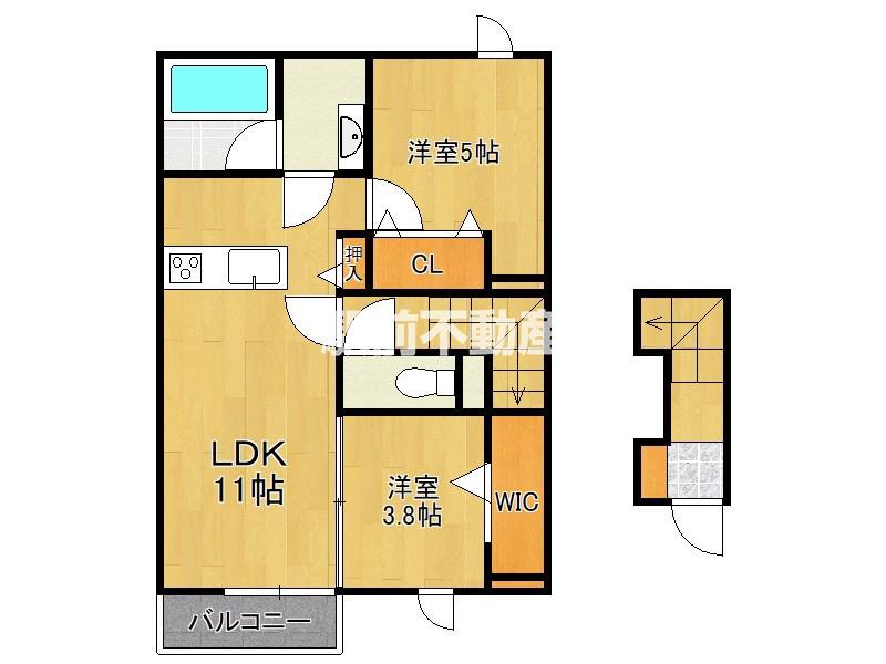 D-ROOM TK A棟(2LDK/2階)の間取り写真