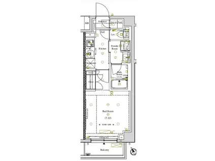 ARKMARK東大井(1K/4階)の間取り写真