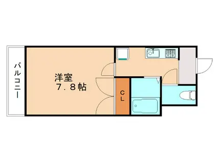 ビブレマンション三萩野(1K/5階)の間取り写真