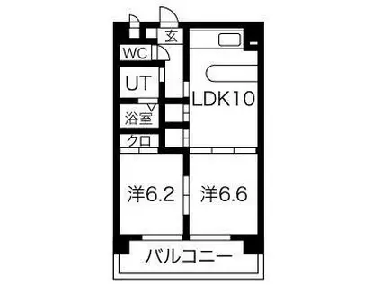 ジュノス(2LDK/4階)の間取り写真