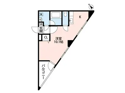 ビルド・ケアIV(ワンルーム/3階)の間取り写真