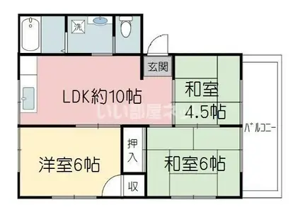 外山ハイツ(3LDK/2階)の間取り写真