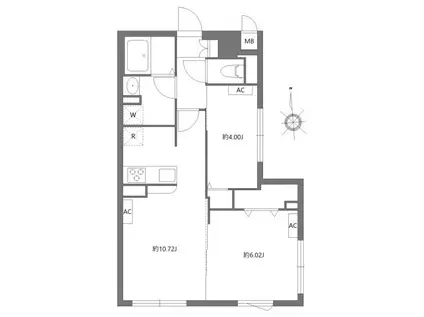 エルファーロ三軒茶屋II(2LDK/4階)の間取り写真
