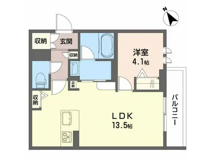 シャーメゾン 桜町(1LDK/1階)の間取り写真