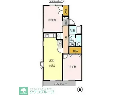 セジュール・モロー(2LDK/1階)の間取り写真