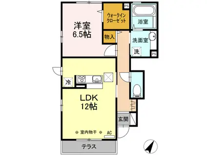 REAL(1LDK/1階)の間取り写真