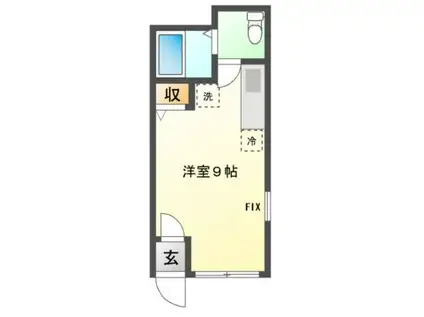 ＪＲ室蘭本線 鷲別駅 徒歩15分 2階建 築37年(ワンルーム/1階)の間取り写真