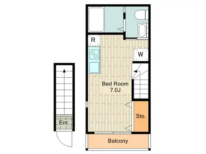キャスティア京王八王子(ワンルーム/2階)の間取り写真