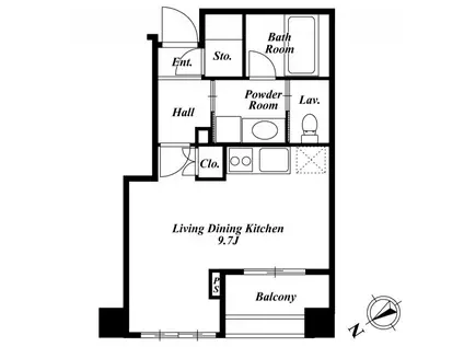 KDXレジデンス高輪(ワンルーム/3階)の間取り写真