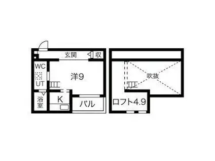 ベーセーベージェー(1K/1階)の間取り写真