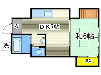ハウス63(1DK/1階)の間取り写真