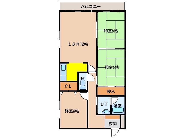 ハイツアメニティ(3LDK/2階)の間取り写真