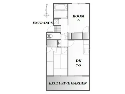 グリーンコーポラス(2DK/1階)の間取り写真