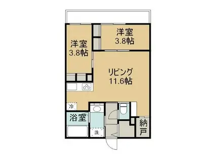 オルタンシアS(2LDK/1階)の間取り写真