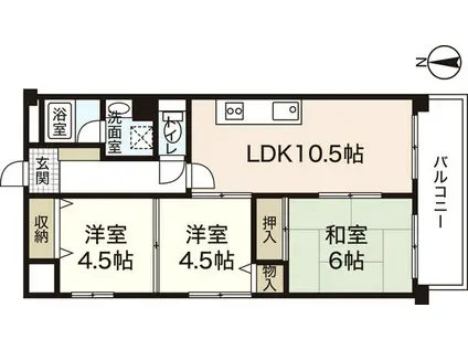 エスポワール舟入(3LDK/7階)の間取り写真