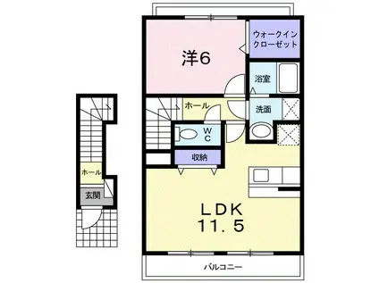 スターアリスVI(1LDK/2階)の間取り写真