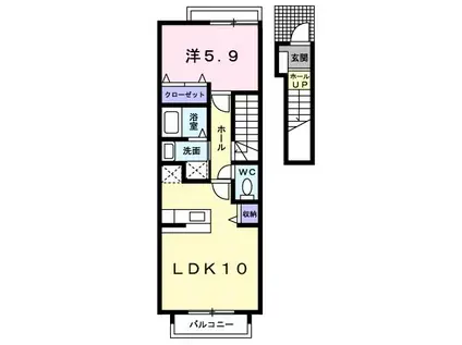 パークリバーサイド(1LDK/2階)の間取り写真