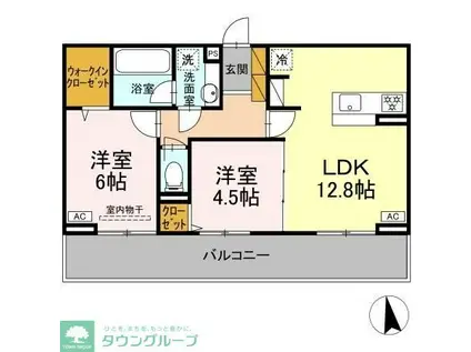 フリージア II(2LDK/3階)の間取り写真