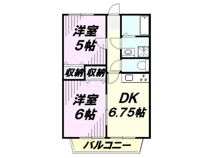 YAMASEN I(2DK/1階)の間取り写真