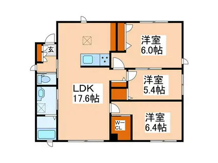 CASA REGIO KOKUBU(3LDK/1階)の間取り写真